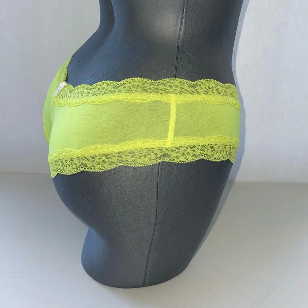 Victoria’s Secret Pink Cotton Lace-Trim Cheeky Cheekster Panty Underwear. NWT